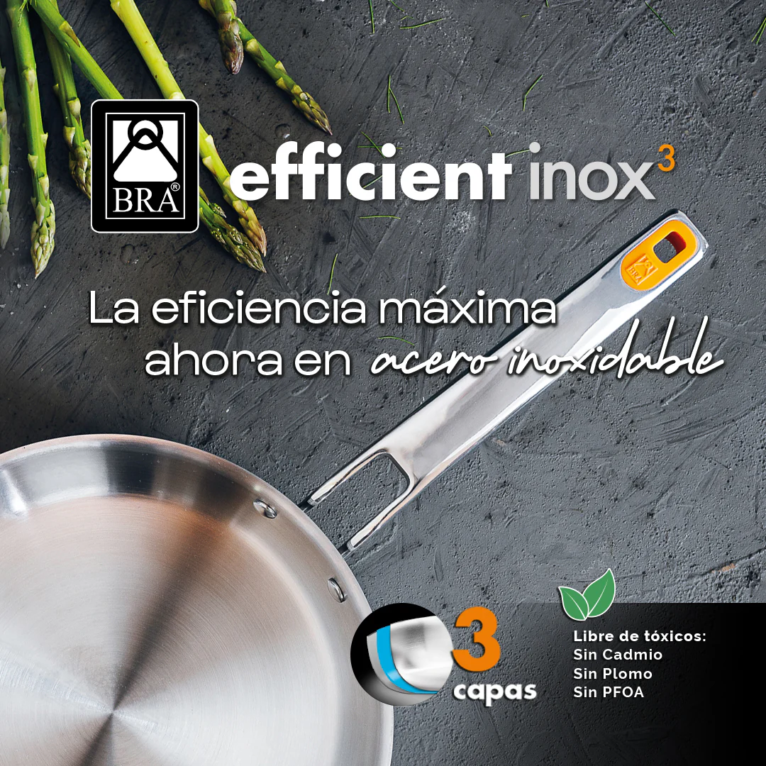 Sartén de acero inoxidable sin antiadherente Efficient Inox - Imagen 3