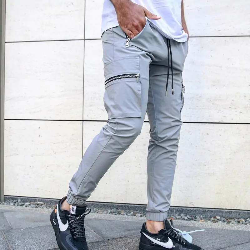 Pantalones Cargo Hombre con Cremallera Lateral - Imagen 4