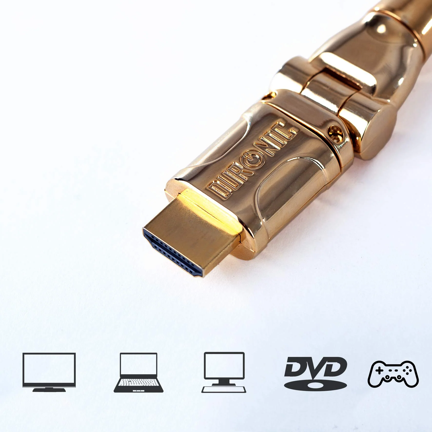 Duronic HDC01 HDMI Cable 1,5m Blindado 1.4 con Conectores Chapados en Oro 24ct Flexible y Rotativo Compatible con Ethernet Señal Full HD 1080P / 2160P - Imagen 3