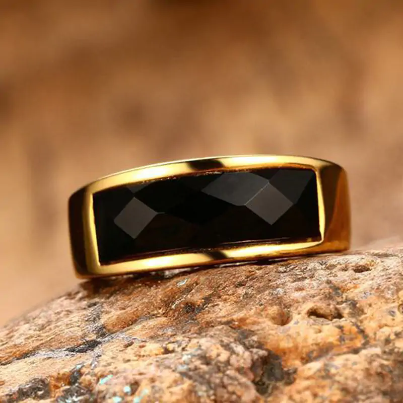 Black Carnelian Stone Rings - Imagen 3