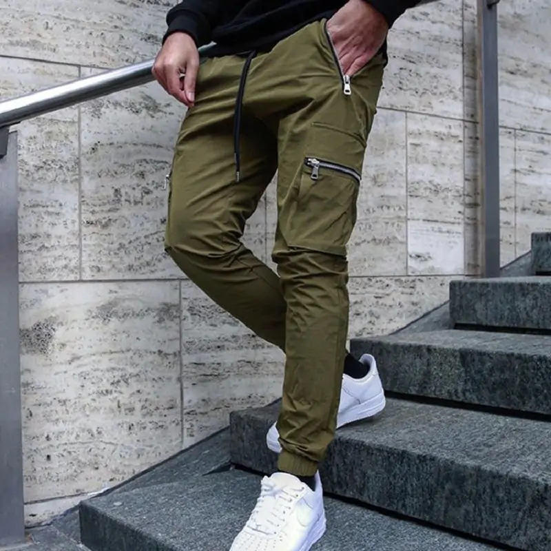 Pantalones Cargo Hombre con Cremallera Lateral - Imagen 2