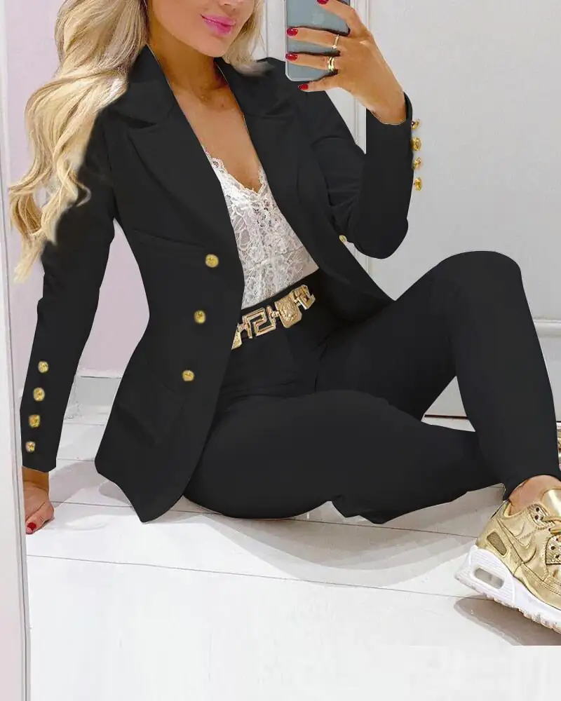 Traje de chaqueta blazer y pantalón oficina mujer - Imagen 2