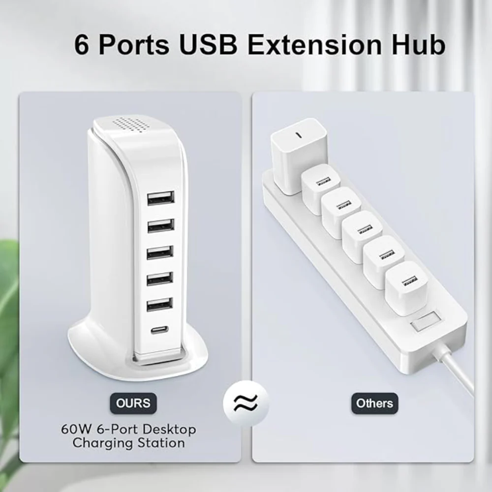 Cargado USB De 5 puertos y 1 tipo C - Imagen 3