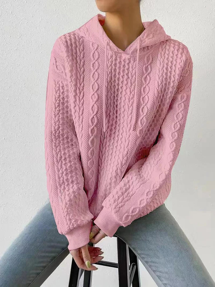 Sudadera con Capucha para Mujer de Punto Casual Otoño e Invierno - Imagen 2