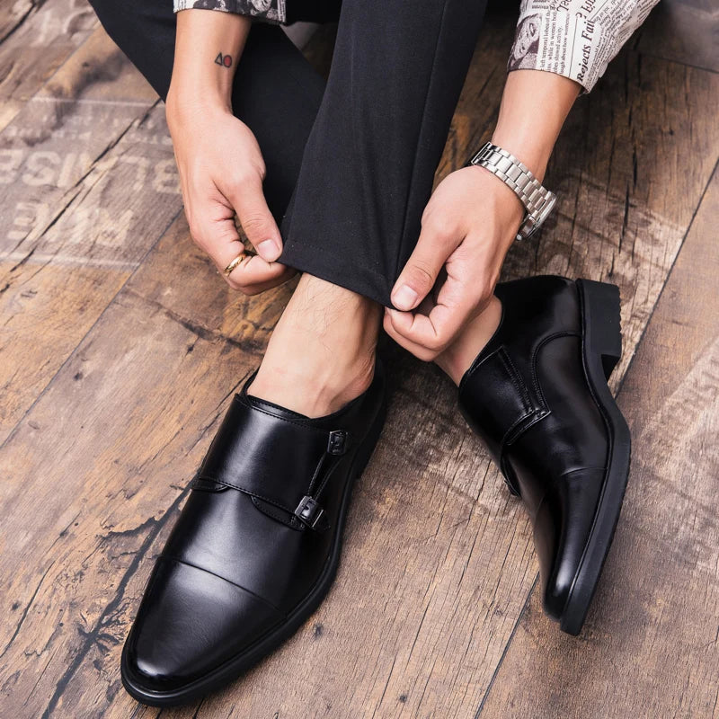 Zapatos Oxford para Hombre De Cuero Genuino Doble Hebilla - Imagen 9