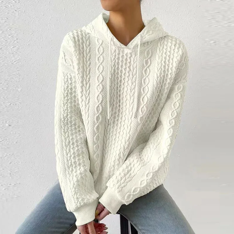 Sudadera con Capucha para Mujer de Punto Casual Otoño e Invierno - Imagen 7