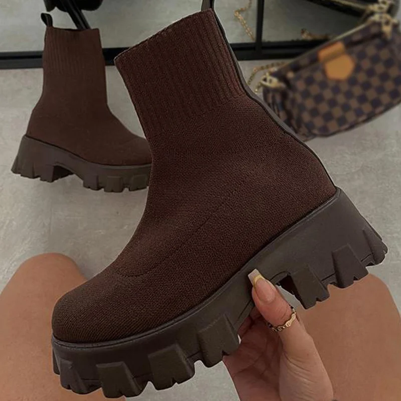 Botas para Mujer con Plataforma Estilo Calcetín - Imagen 3