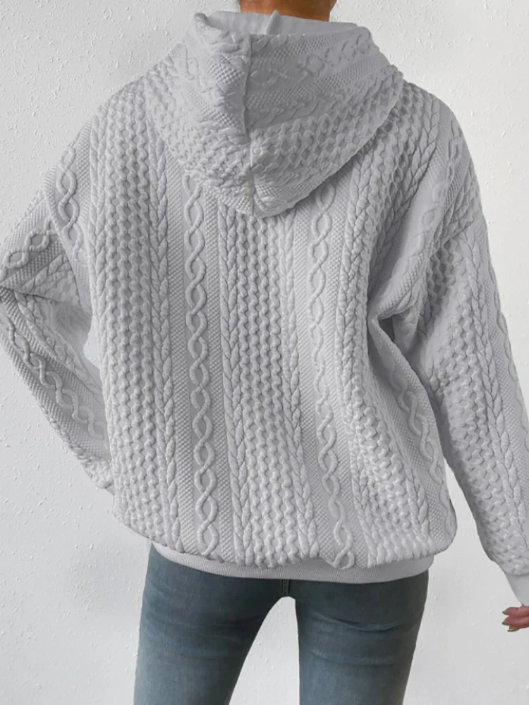 Sudadera con Capucha para Mujer de Punto Casual Otoño e Invierno - Imagen 3