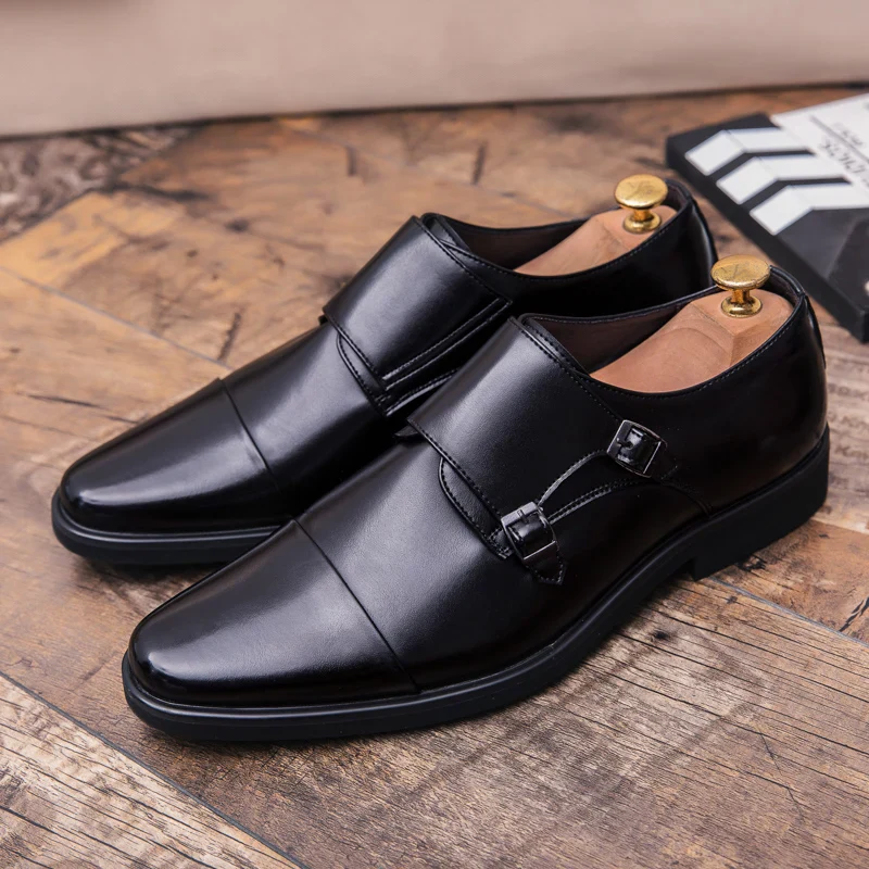 Zapatos Oxford para Hombre De Cuero Genuino Doble Hebilla - Imagen 4