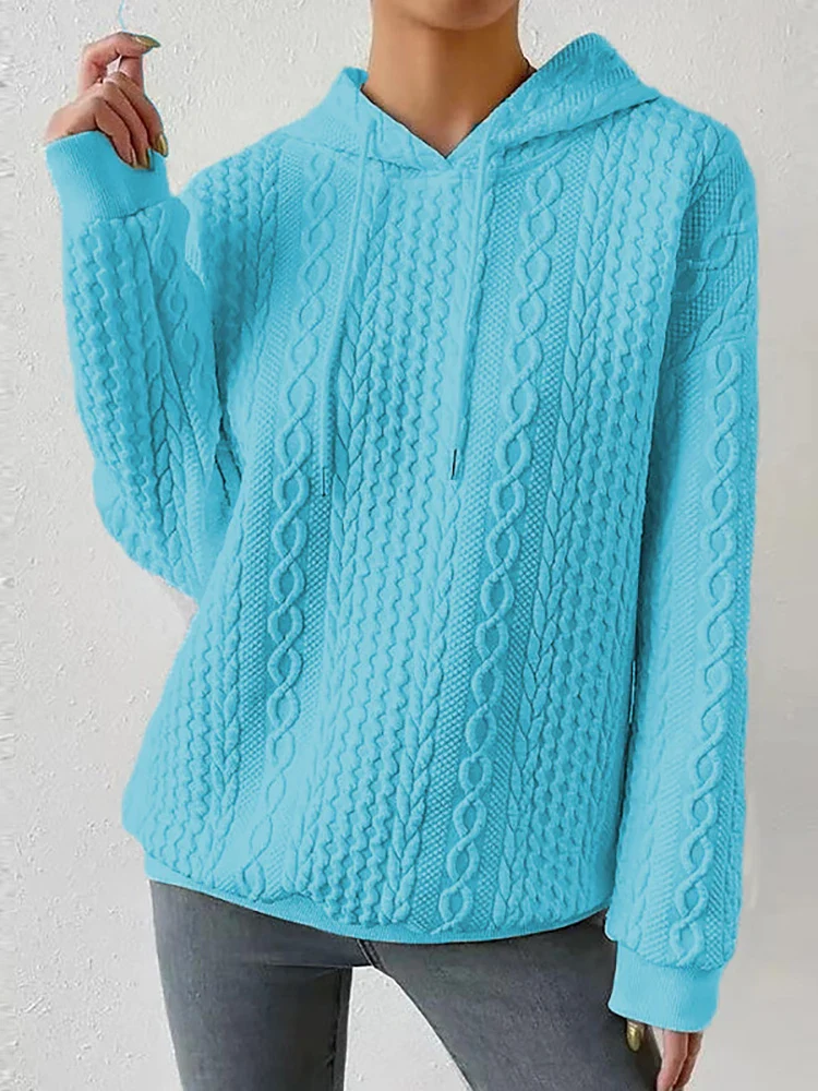 Sudadera con Capucha para Mujer de Punto Casual Otoño e Invierno - Imagen 6