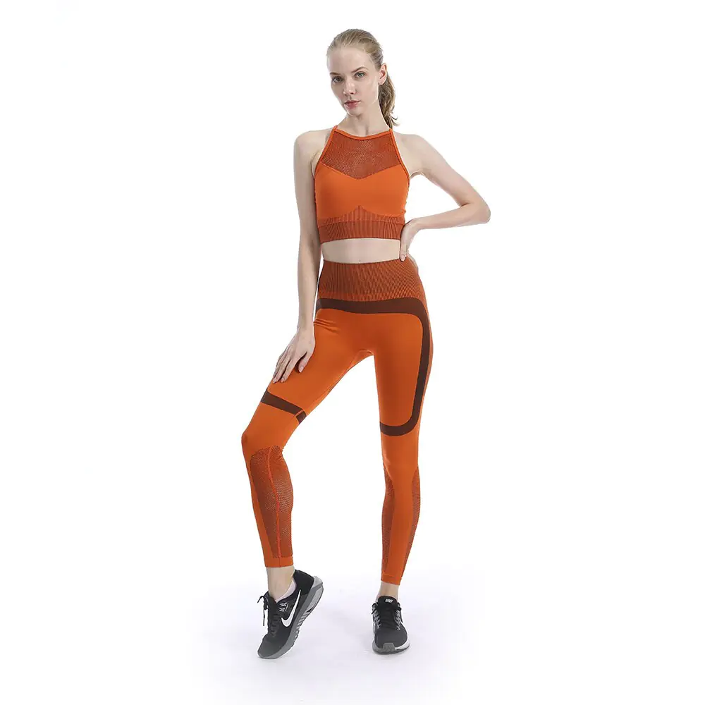 Conjunto Deportivo Fitness de 2 piezas: Leggings Push Up y Sujetador Deportivo con Detalle de Rejilla - Imagen 8