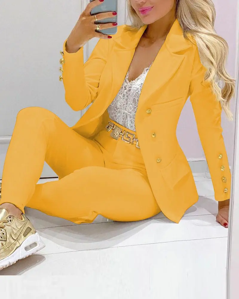 Traje de chaqueta blazer y pantalón oficina mujer - Imagen 4