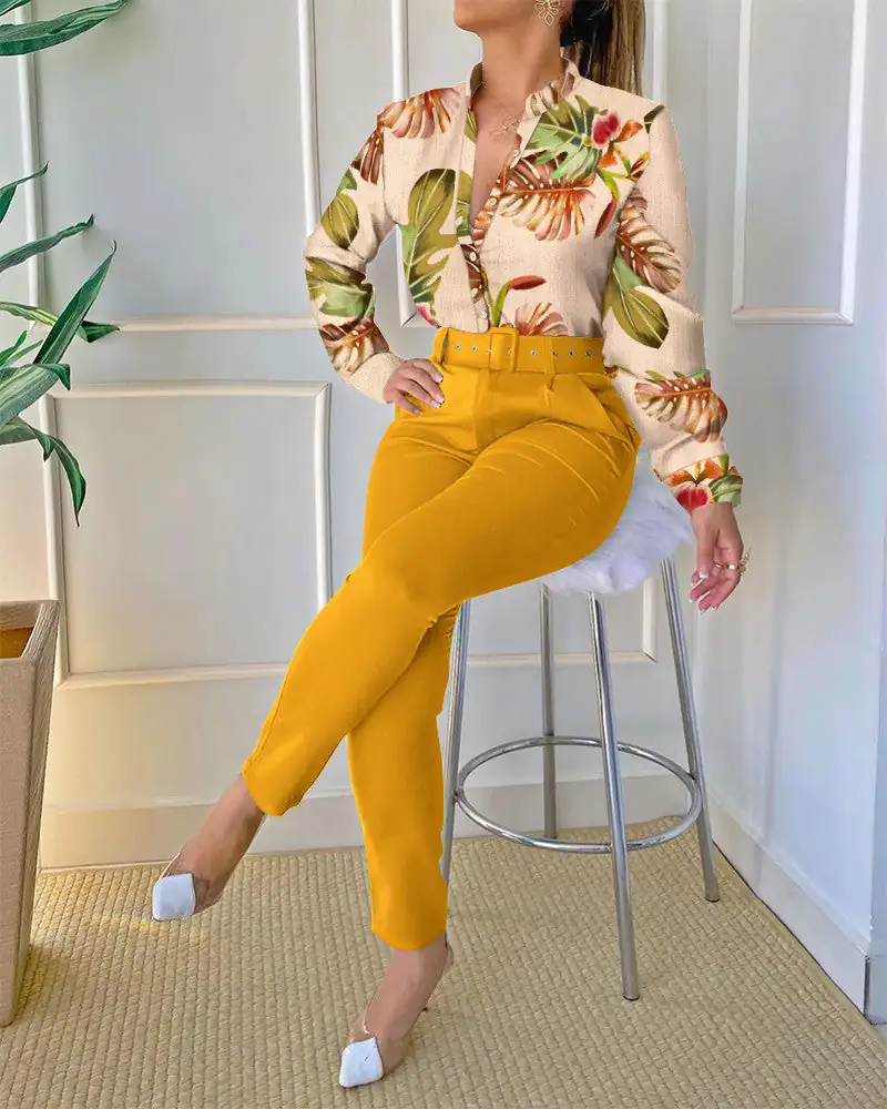 Conjunto elegante dos piezas pantalon y blusa - Imagen 8